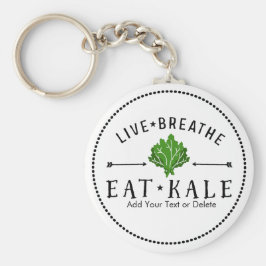 Chaveiro Kale Vegetarian Live Breathe Eat Kale Personalizad