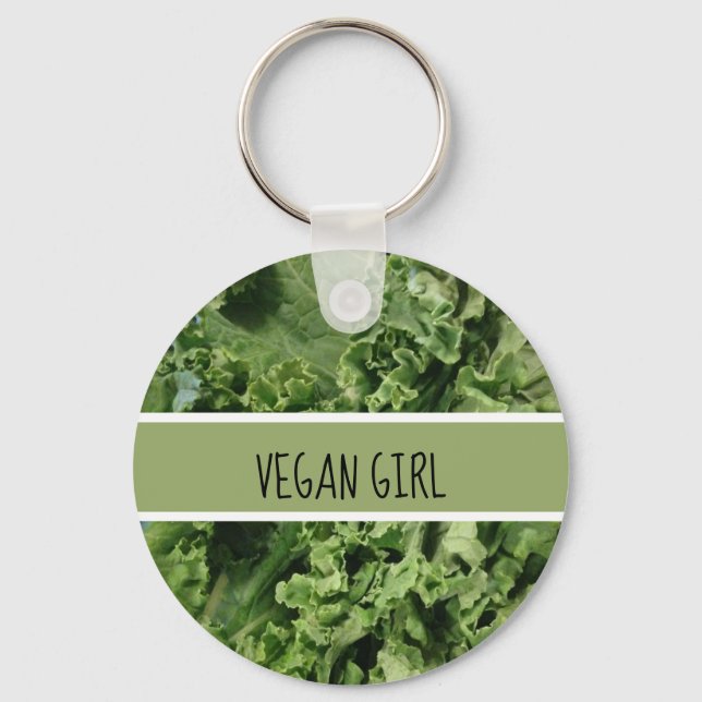 Chaveiro Kale Verde de Garota Vegan (Frente)