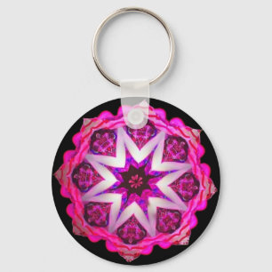 Chaveiro Kaleido-Estrela de néon cor-de-rosa