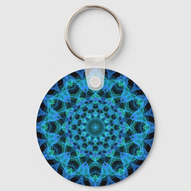 Chaveiro Kaleidoscópio de águas-vivas azul (Frente)