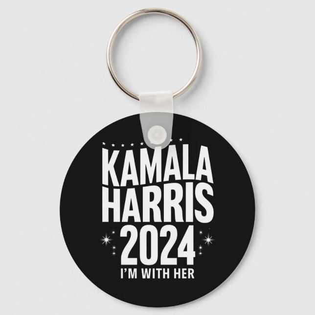 Chaveiro Kamala 2024 Apoio que estou com Kamala Harris (Frente)