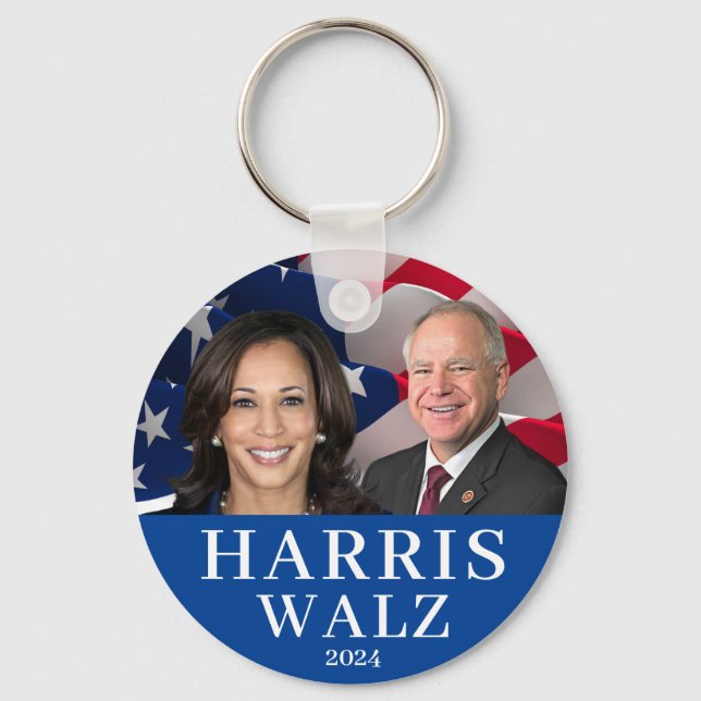 Chaveiro Kamala Harris E Tim Walz 2024 (Frente)