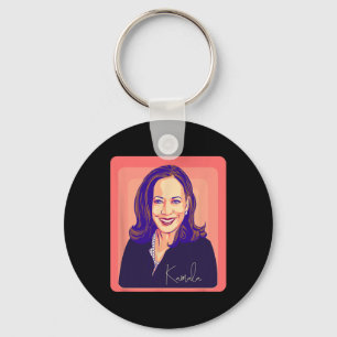 Chaveiro Kamala Harris Senhora Presidente Pop Art Retrato