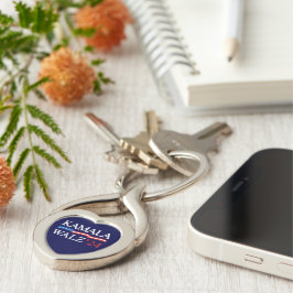 Chaveiro Kamala Harris Walz 2024 Obviamente Azul