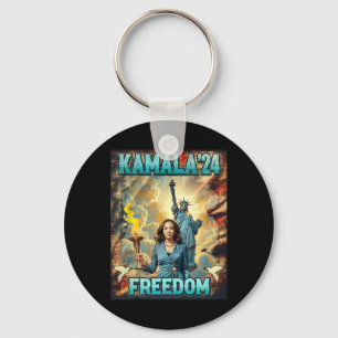 Chaveiro Kamala Para O Presidente Slogan Statue Liberty Pro