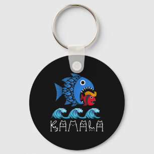 Chaveiro Kamala Sobre Trump Onda Azul Peixe Grande Come Pei