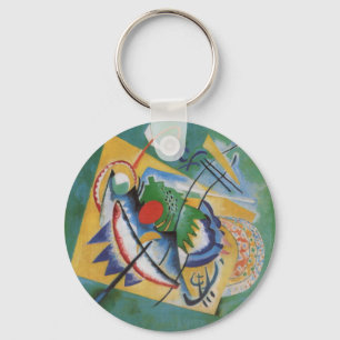 Chaveiro Kandinsky Red Oval Abstrato Trabalho de arte Verde
