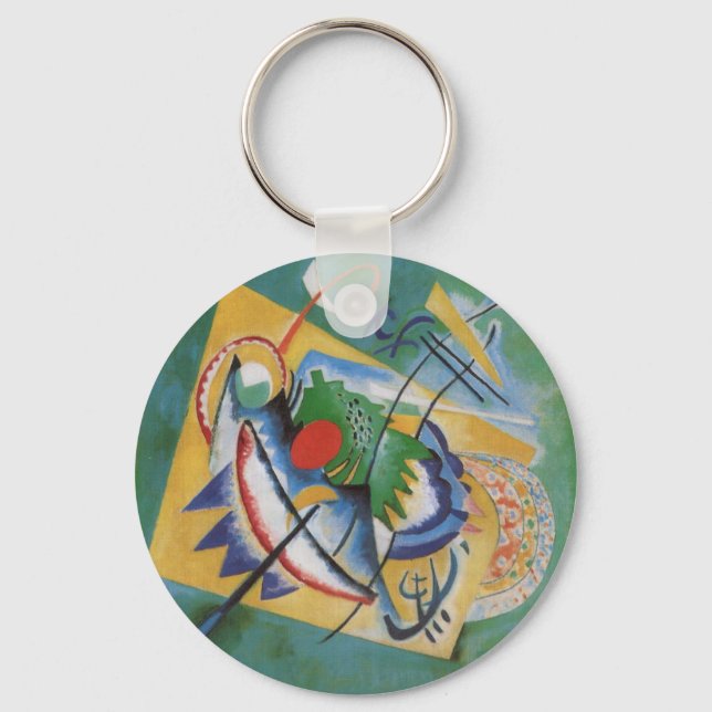 Chaveiro Kandinsky Red Oval Abstrato Trabalho de arte Verde (Frente)
