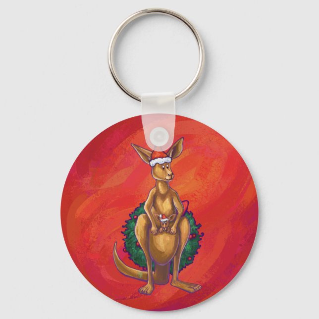 Chaveiro Kangaroo Xmas Em Vermelho (Frente)