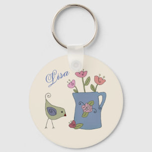 Chaveiro Kanne mit Vogel personalisiert
