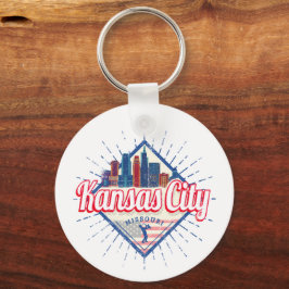 Chaveiro Kansas City Missouri Estados Unidos Skyline Vintag
