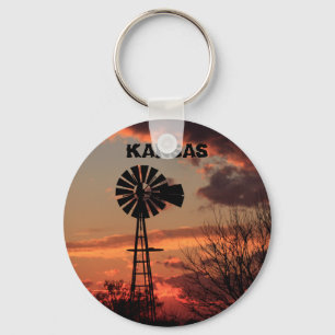 Chaveiro Kansas Windmill Sunset
