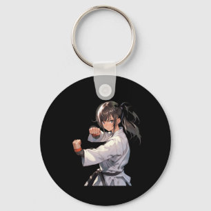 Chaveiro Karate Anime Girl Taekwondo Combatendo Artes Marci