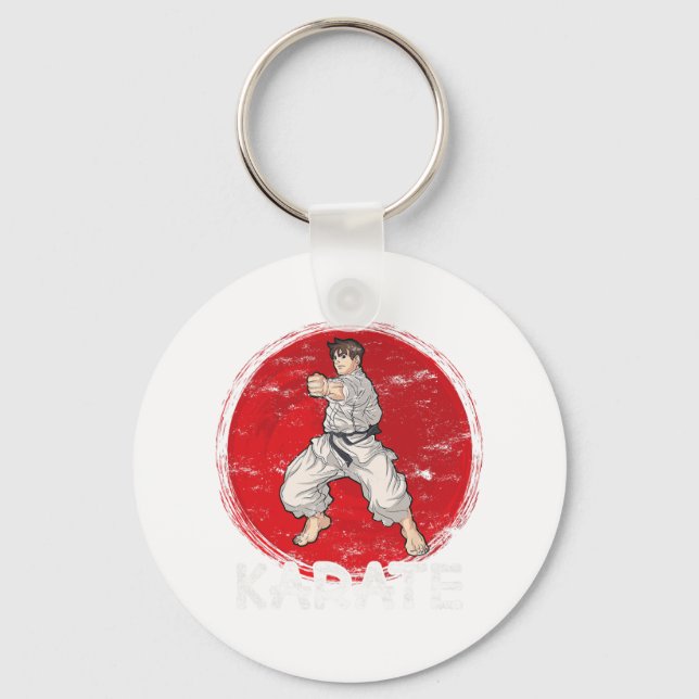 Chaveiro Karate Grunge Design A Man In Anime Style (Frente)