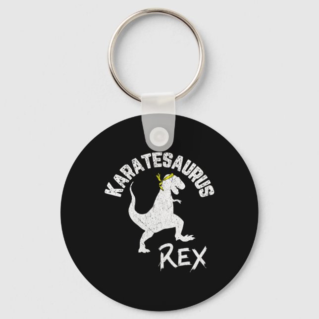 Chaveiro Karate Karatesaurus Rex Dinosaur Funny Martial Art (Frente)