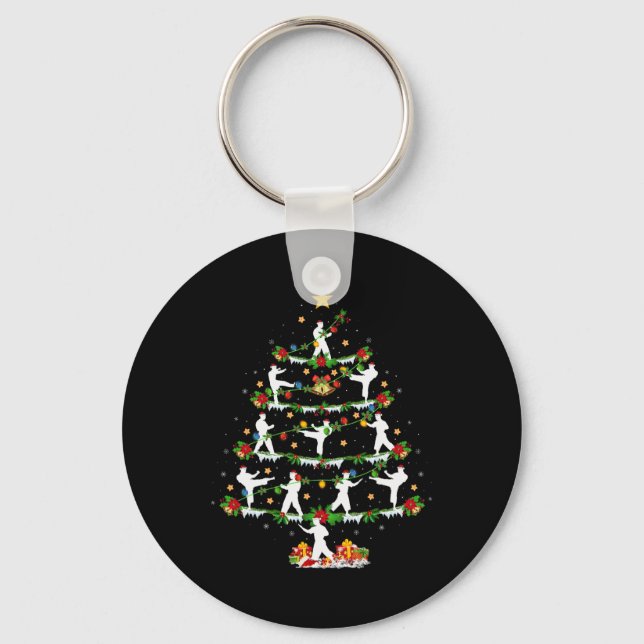 Chaveiro Karate Martial Art Lover Xmas Lighting Karate Chri (Frente)