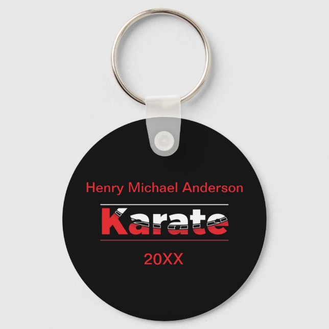 Chaveiro Karate Martial Arts Red (Frente)