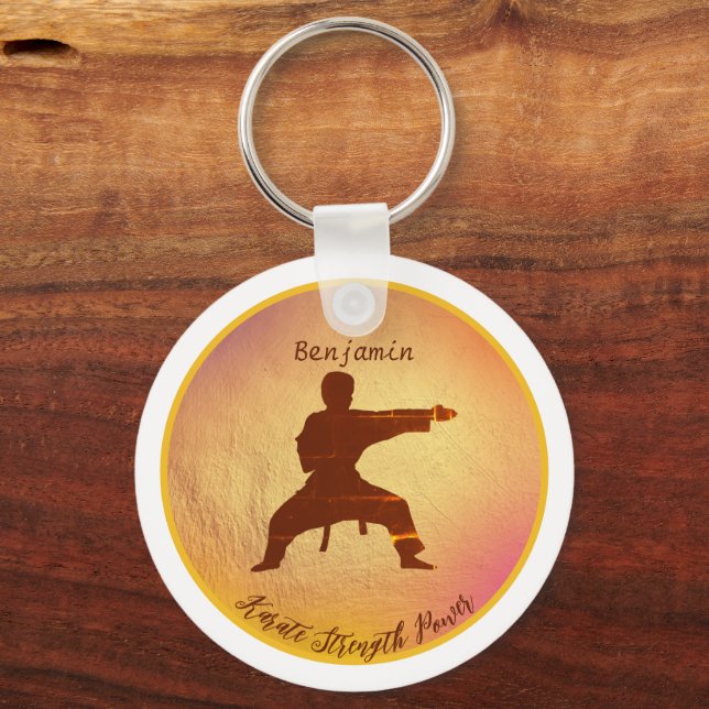 Chaveiro Karate Silhouette Modern Martial Artes Personaliza (Frente)