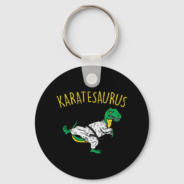 Chaveiro Karatesaurus Trex Karate Funny Dinosaur Martial Ar (Frente)