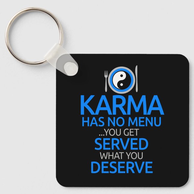 Chaveiro Karma Não Tem Menu... Yin Yang Graphic Classic (Frente)