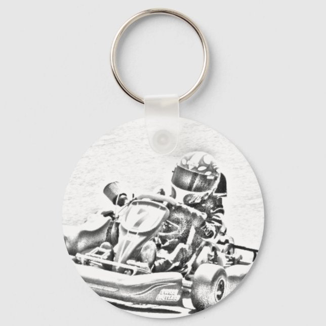 Chaveiro Kart Racing B/W Shading (Frente)