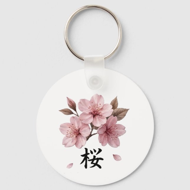 Chaveiro Katana Sakura Estética Japonesa (Frente)