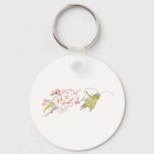 Chaveiro Katydid com Cherry Blossoms (Frente)