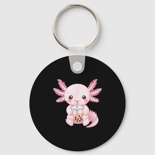Chaveiro Kawaii Anime Axolote Boba  (Frente)