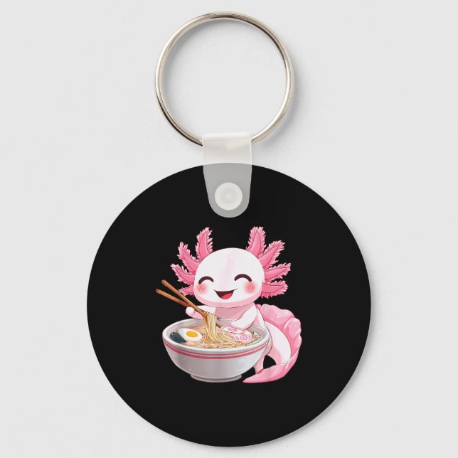 Chaveiro Kawaii Anime Axolotl Ramen  (Frente)