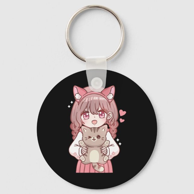 Chaveiro Kawaii Anime Kawaii Cat Lover Otaku (Frente)