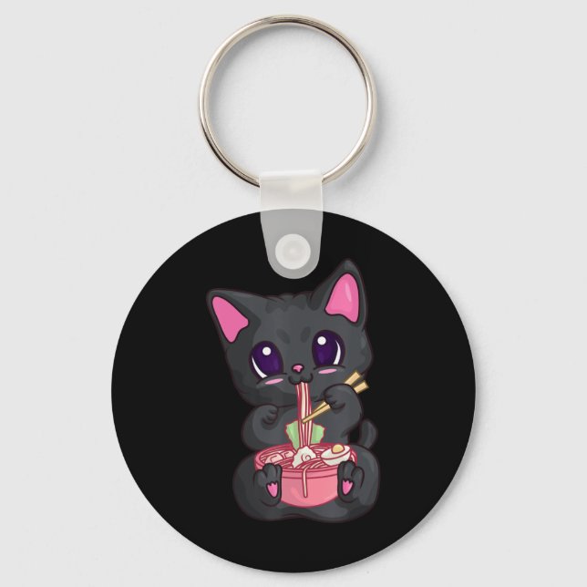 Chaveiro Kawaii Bubble Tea s para mulheres Boba Maneki Neko (Frente)