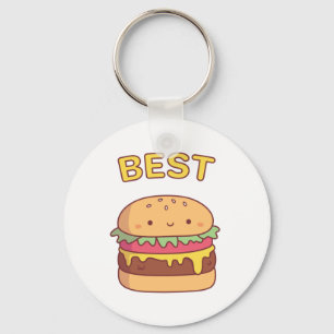 Chaveiro Kawaii Melhor Burger Doodle Combinando Melhor Amig