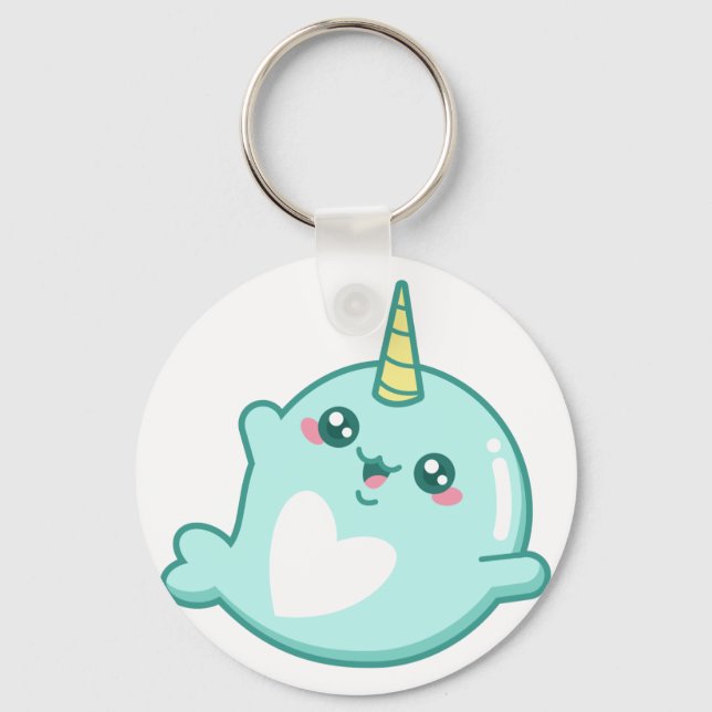 Chaveiro Kawaii Narwhal (Frente)
