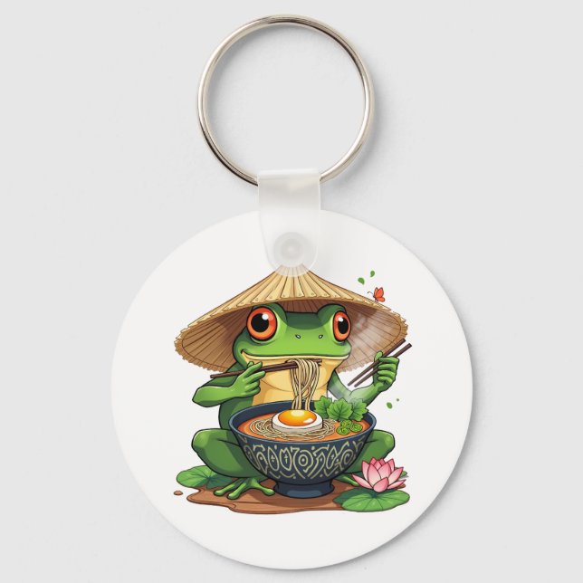 Chaveiro Kawaii - Noodles de Sapo estético japonês (Frente)