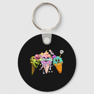 Chaveiro Kawaii Pastel Goth Fofo Sinistro Sorvete Caveira