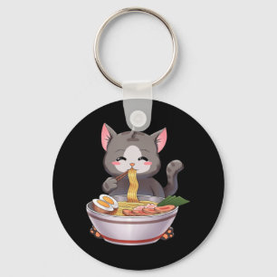 Chaveiro Kawaii Ramen Cat Anime Comida Japonês Crianças Rap