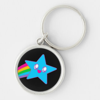 Chaveiro Kawaii Rave Neon Estrela Arco-íris