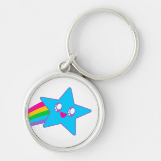 Chaveiro Kawaii Rave Neon Estrela Arco-íris