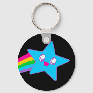 Chaveiro Kawaii Rave Neon Estrela Arco-íris