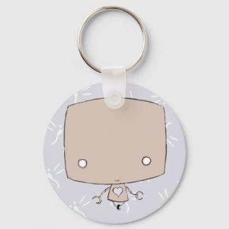 Chaveiro Kawaii Robot (impressão de bombeiro roxo)
