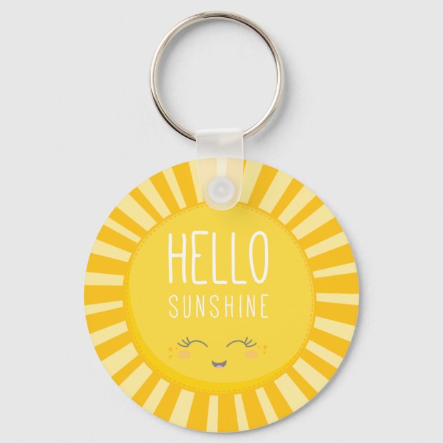 Chaveiro KAWAII SKY brilho amarelo brilhante sorrindo sol s (Frente)