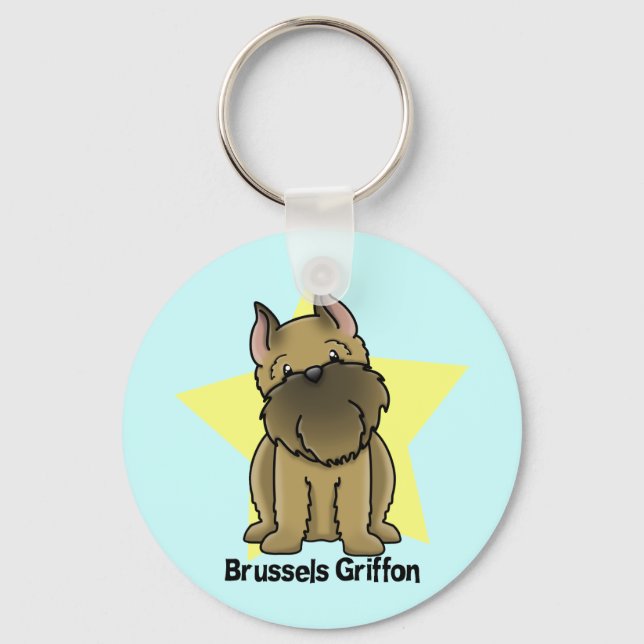 Chaveiro Kawaii Star Croped Bruxelles Griffon (Frente)