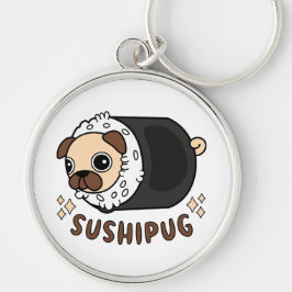 Chaveiro Kawaii Sushi Pug Mashup Funny Dog Lover Gift