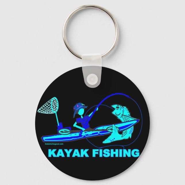 Chaveiro Kayak pescando em Blues (Frente)