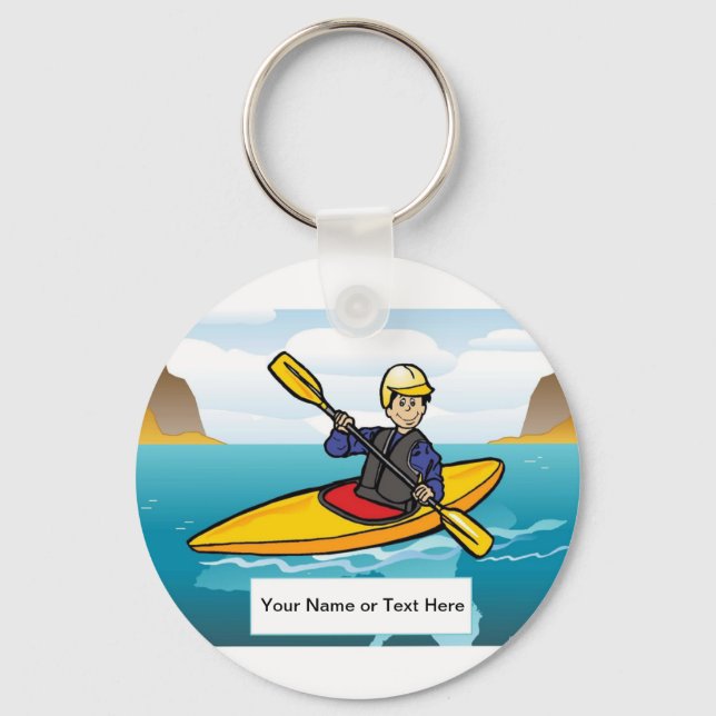 Chaveiro Kayaking Personalizado - Cartoon Masculino (Frente)