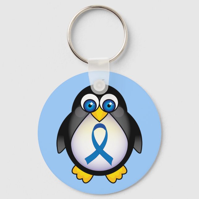Chaveiro Kechain de Sensibilização do Pinguim de Fita Azul- (Frente)