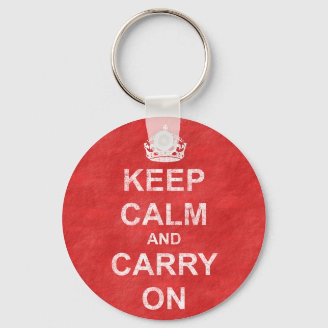Chaveiro Keep Calm and Carry On Vintage (Frente)