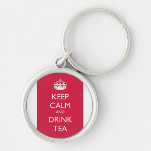 Chaveiro keep calm and drink tea rosa
