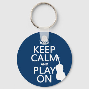 Chaveiro Keep Calm and Play On (double bass)