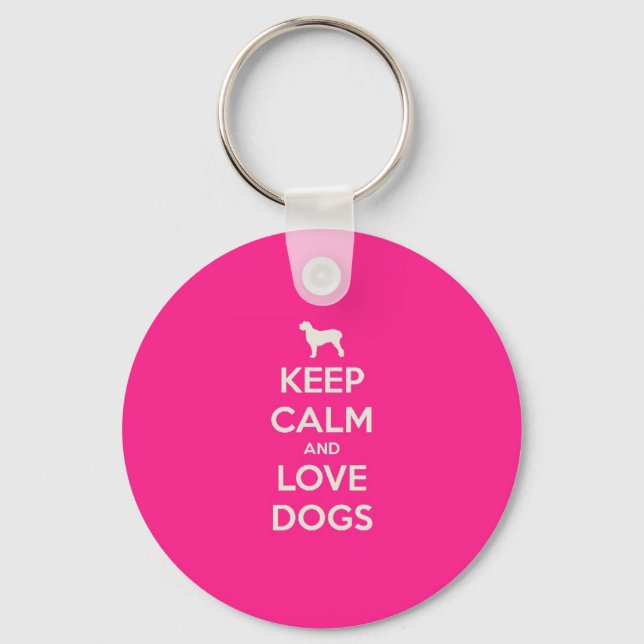 Chaveiro Keep Calm & Love Dogs (Frente)